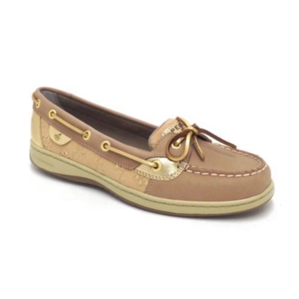 Sperry Top Sider Linen Gold Eyelet Shoes